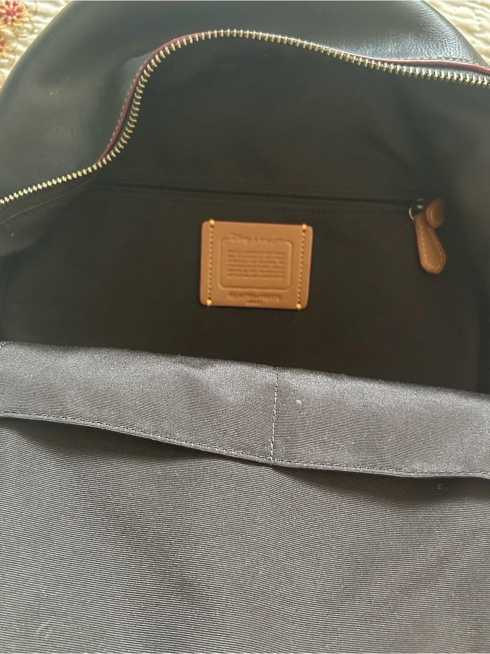 Coach Black Leather Backpack with Mickey Mouse Accent